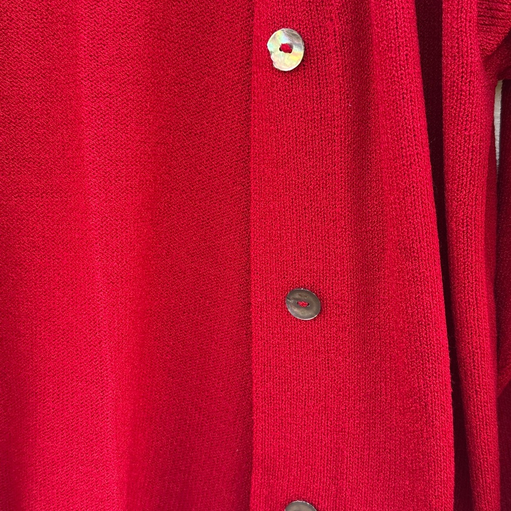 Helen Hsu | Vintage Red Long Duster Cardigan Sweater size Small - Picture 2 of 5